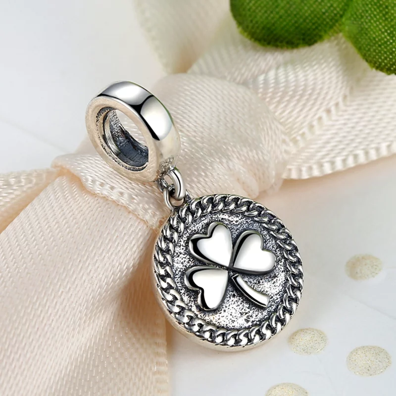 (image pour) Charm Pendant Style PANDORA Trèfle - SCC039 - Afficher 3