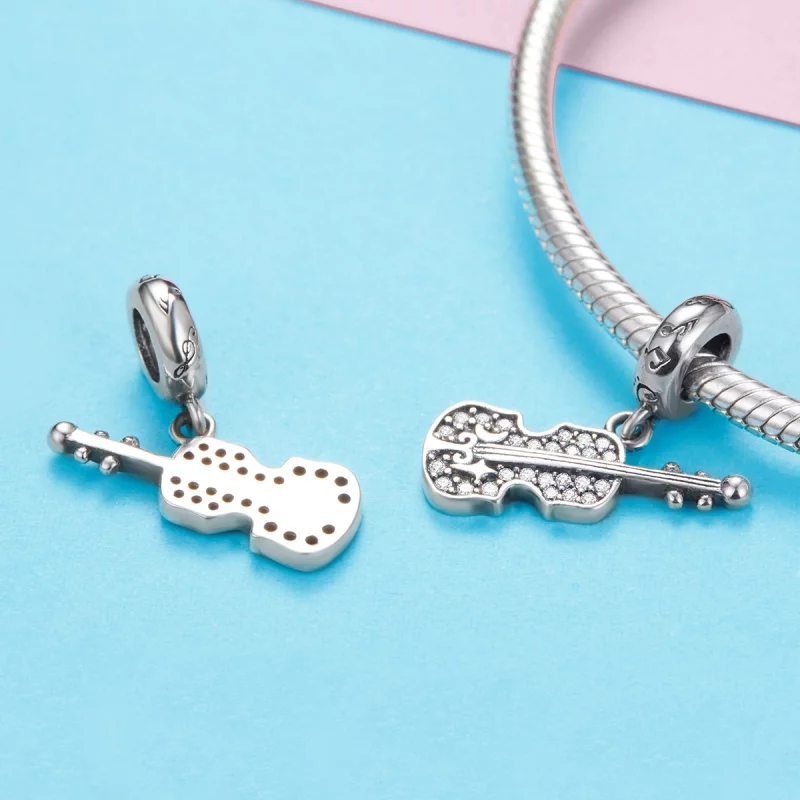 (image pour) Charm Pendant Style PANDORA Violon Pavé - SCC1078 - Afficher 3