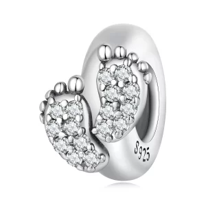 (image pour) Charm séparateur de style Pandora en forme de pieds de bébé - BSC688
