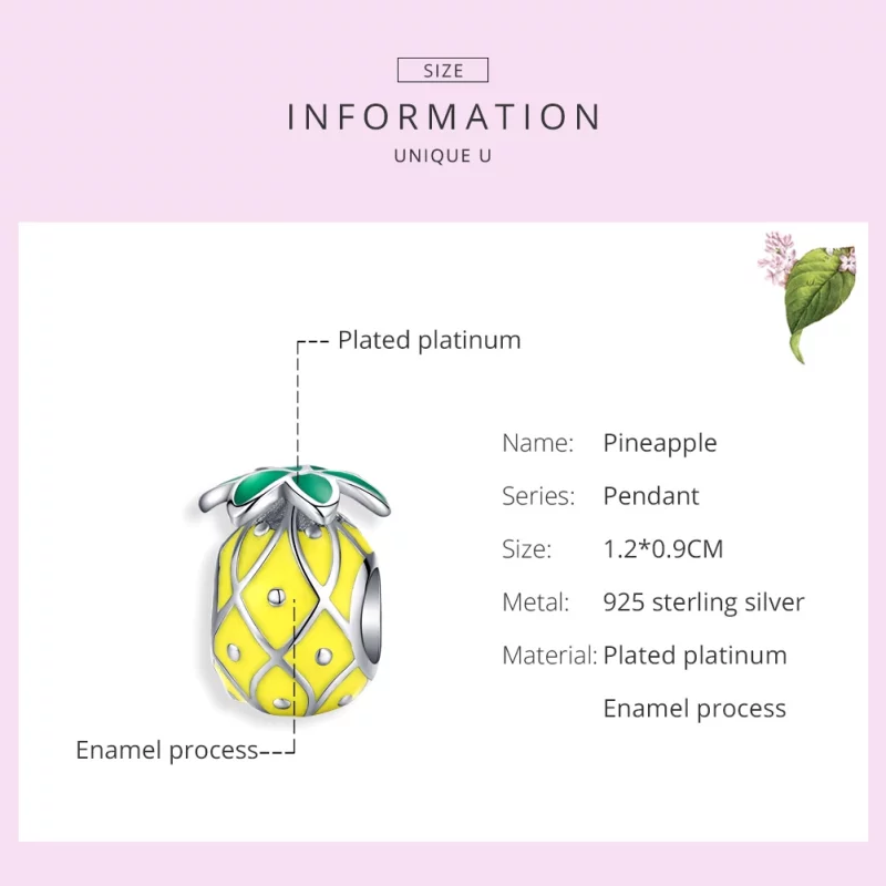 (image pour) Charm Style PANDORA Ananas - BSC128 - Afficher 6