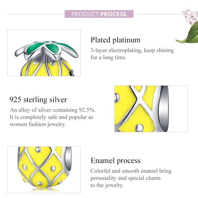 (image pour) Charm Style PANDORA Ananas - BSC128 - Afficher 7