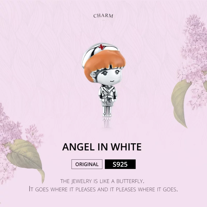 (image pour) Charm Style PANDORA Ange en blanc - Infirmière - SCC1548 - Afficher 6