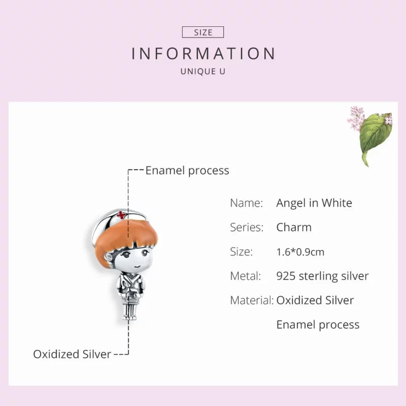(image pour) Charm Style PANDORA Ange en blanc - Infirmière - SCC1548 - Afficher 7