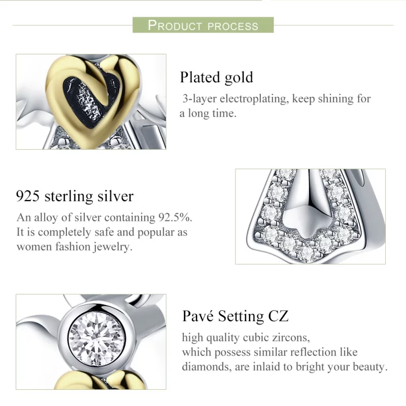 (image pour) Charm Style PANDORA ange gardien Bicolore - SCC747 - Afficher 7