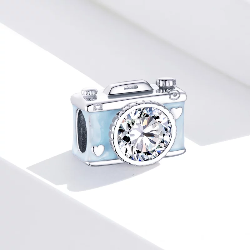(image pour) Charm Style PANDORA Appareil photo bleu - BSC264 - Afficher 2