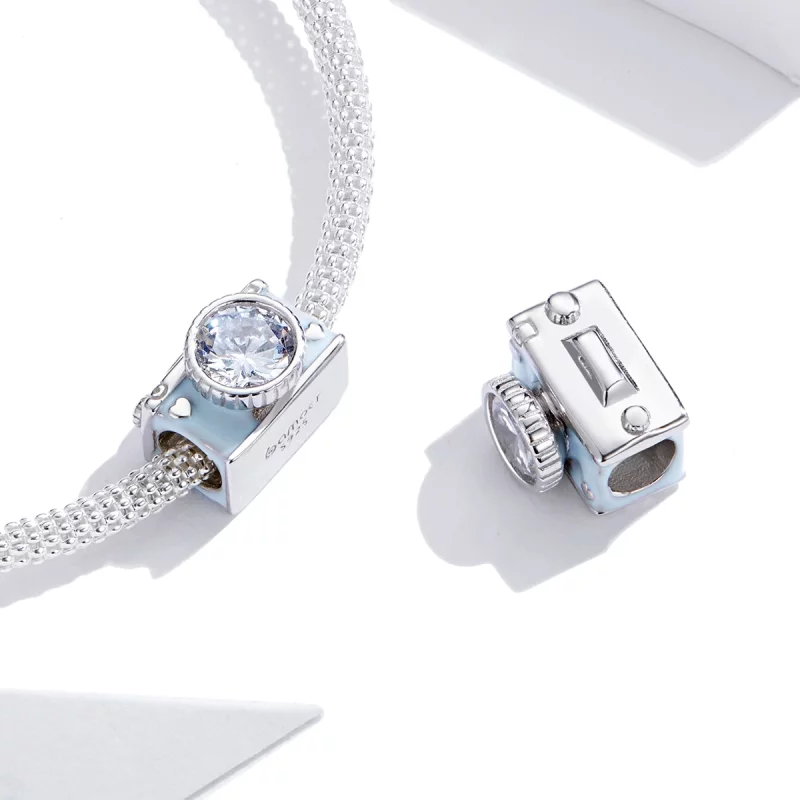 (image pour) Charm Style PANDORA Appareil photo bleu - BSC264 - Afficher 4
