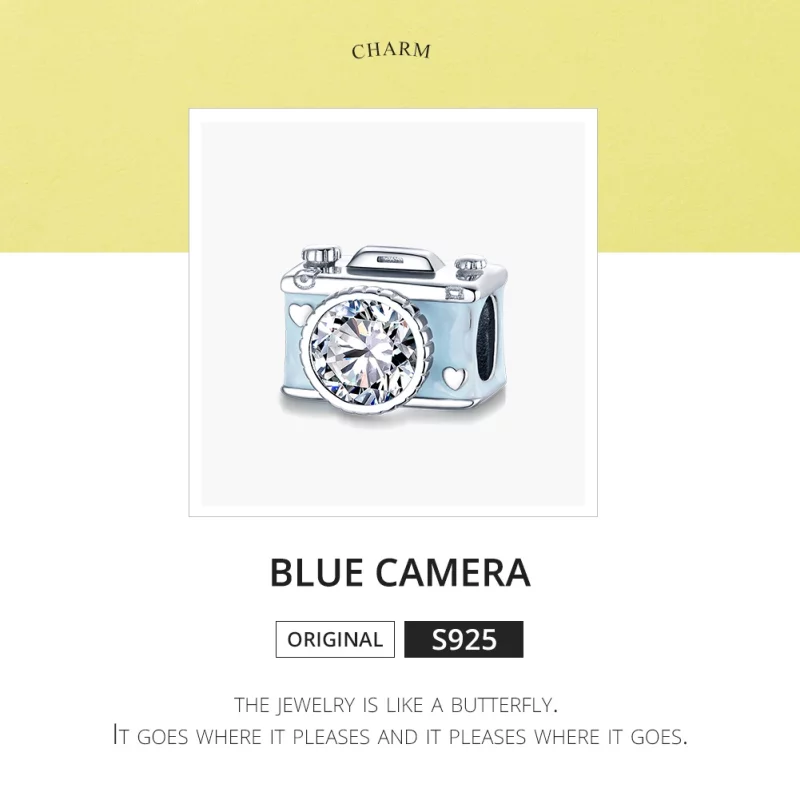 (image pour) Charm Style PANDORA Appareil photo bleu - BSC264 - Afficher 6