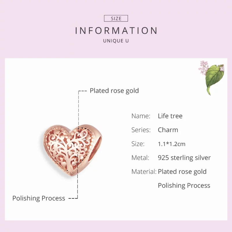 (image pour) Charm Style PANDORA Arbre Généalogique des Roses - BSC215 - Afficher 7