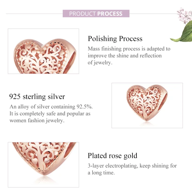 (image pour) Charm Style PANDORA Arbre Généalogique des Roses - BSC215 - Afficher 8