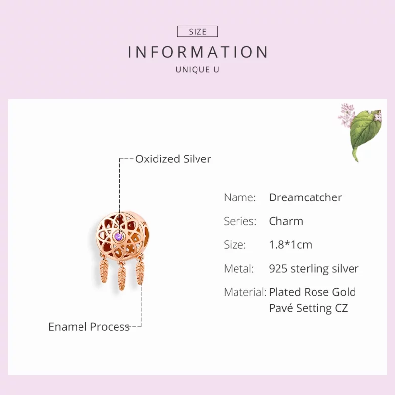 (image pour) Charm Style PANDORA Attrape Rêves Or Rose - SCC330-C - Afficher 7