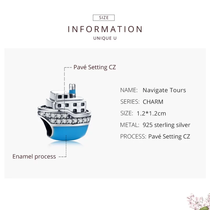 (image pour) Charm Style PANDORA Bateau - SCC1379 - Afficher 7