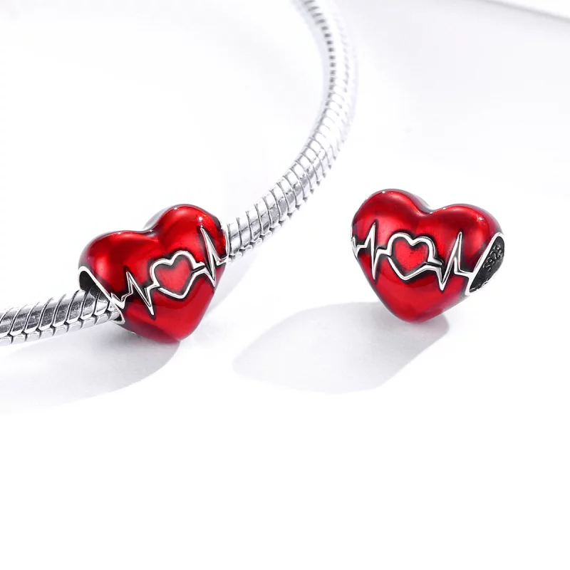 (image pour) Charm Style PANDORA Battement de coeur rouge de l'amour - SCC1569 - Afficher 4