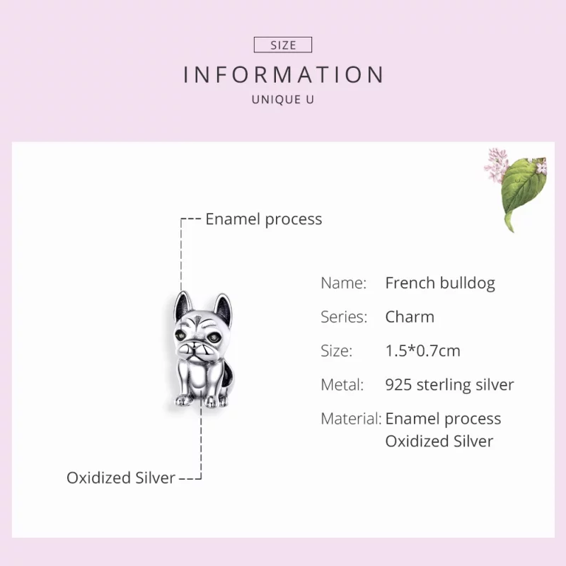 (image pour) Charm Style PANDORA Bulldog français - SCC1306 - Afficher 4