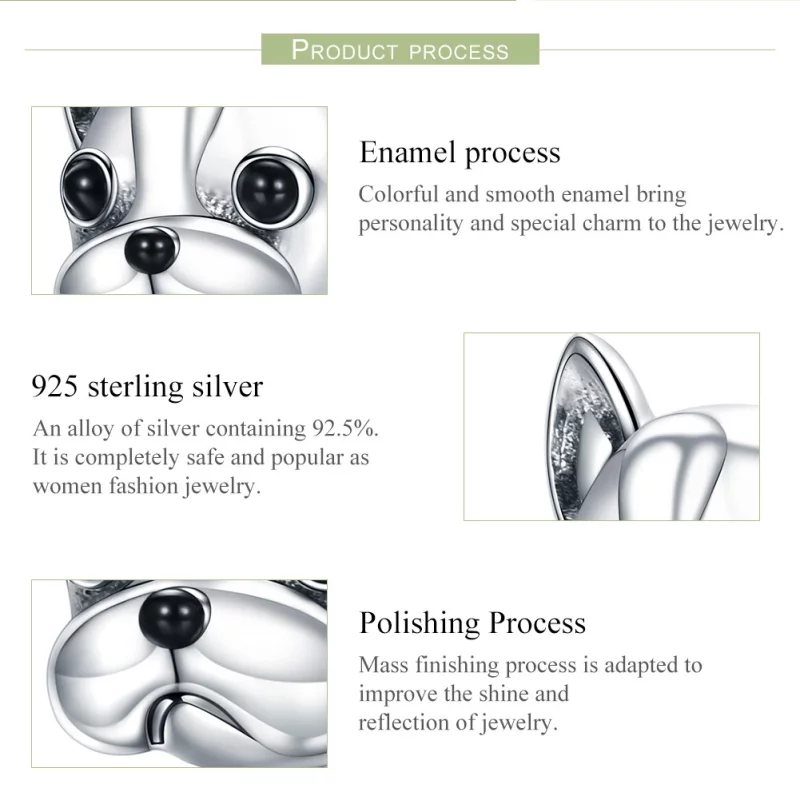 (image pour) Charm Style PANDORA Bulldog français - SCC315 - Afficher 6