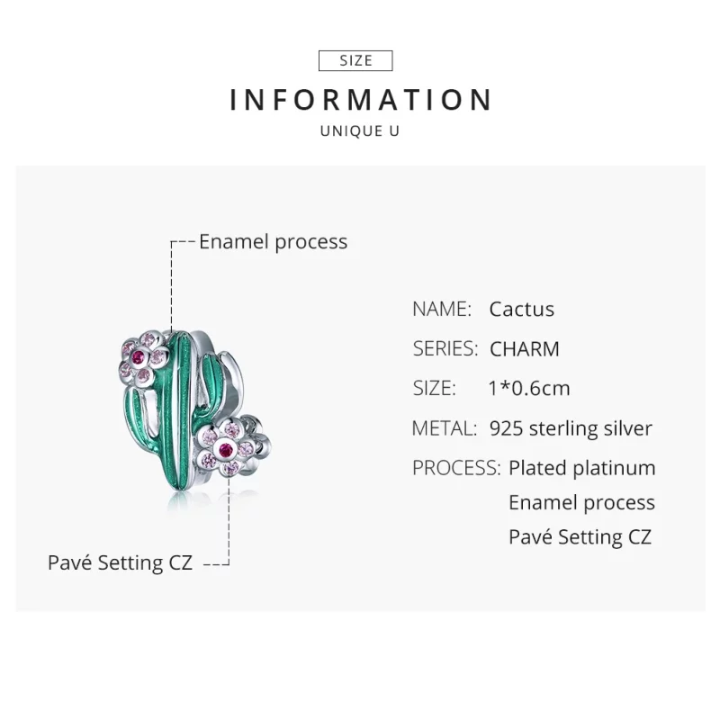 (image pour) Charm Style PANDORA Cactus - BSC261 - Afficher 8