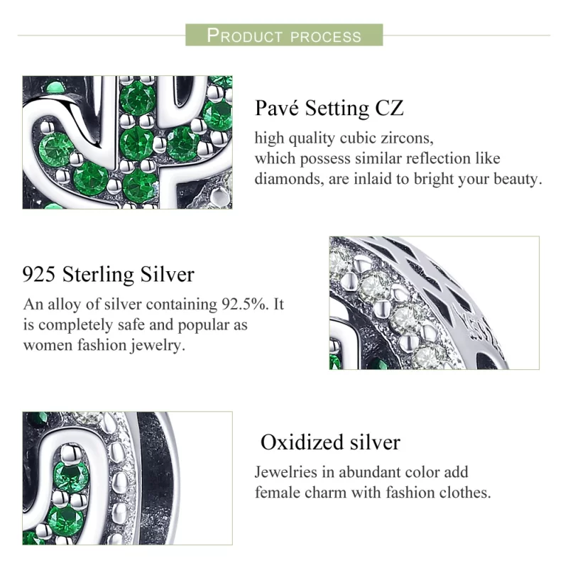 (image pour) Charm Style PANDORA Cactus Vert Vibrant - SCC918 - Afficher 7