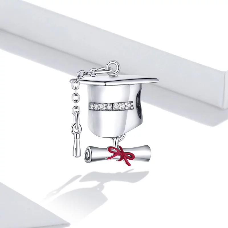 (image pour) Charm Style PANDORA Casquette d'obtention du diplôme universitaire - BSC357 - Afficher 2