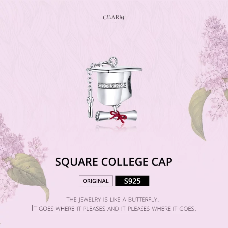 (image pour) Charm Style PANDORA Casquette d'obtention du diplôme universitaire - BSC357 - Afficher 6