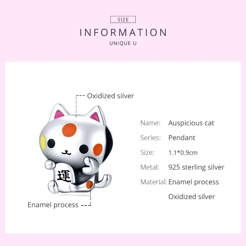 (image pour) Charm Style PANDORA Chat de bon augure - SCC1855 - Afficher 5
