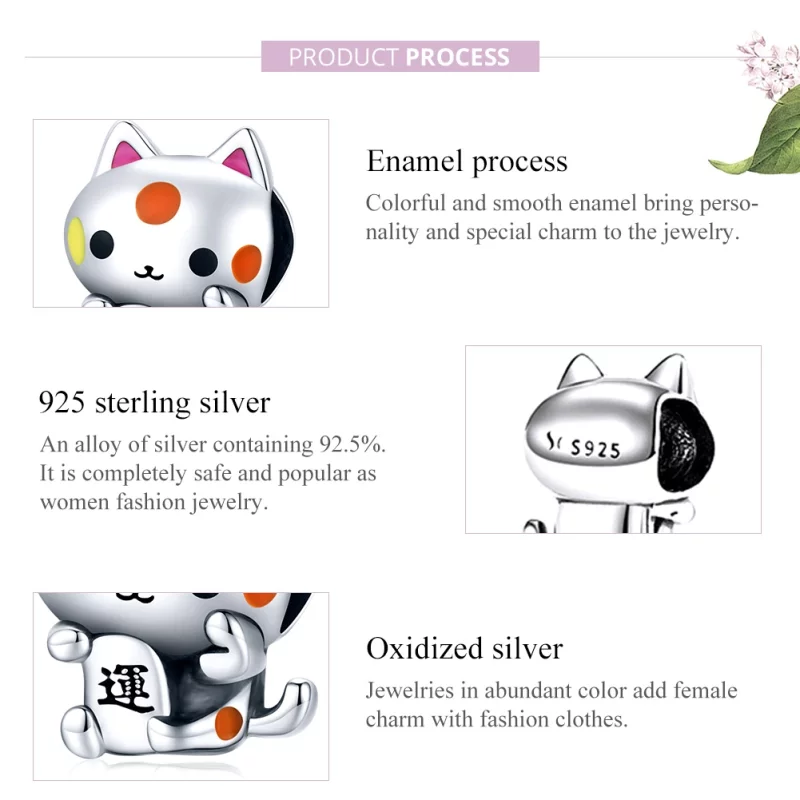 (image pour) Charm Style PANDORA Chat de bon augure - SCC1855 - Afficher 6