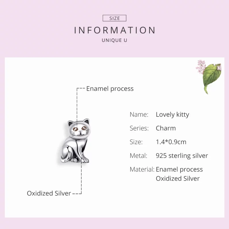 (image pour) Charm Style PANDORA Chat mignon - SCC1305 - Afficher 4
