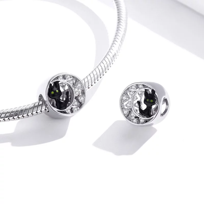 (image pour) Charm Style PANDORA Chat noir d'Halloween - BSC325 - Afficher 4