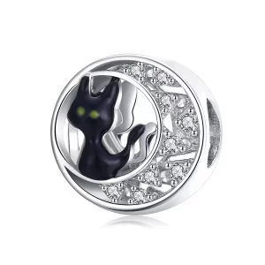 (image pour) Charm Style PANDORA Chat noir d'Halloween - BSC325
