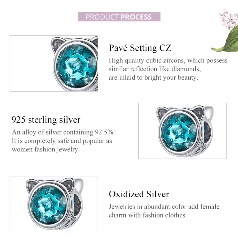 (image pour) Charm Style PANDORA Chat sarcelle - SCC1800 - Afficher 8