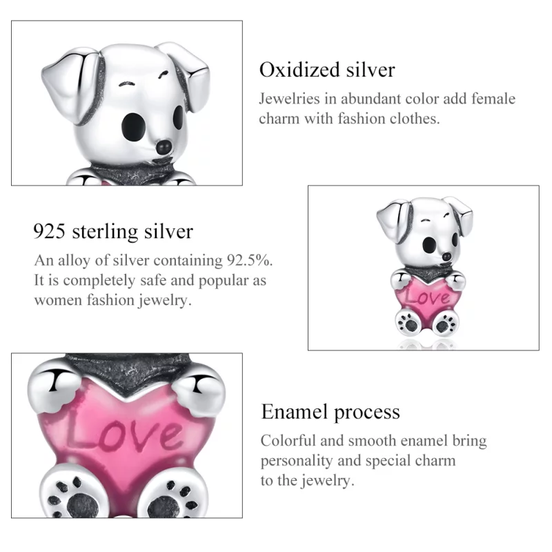 (image pour) Charm Style PANDORA Chiot mignon - SCC1677 - Afficher 7