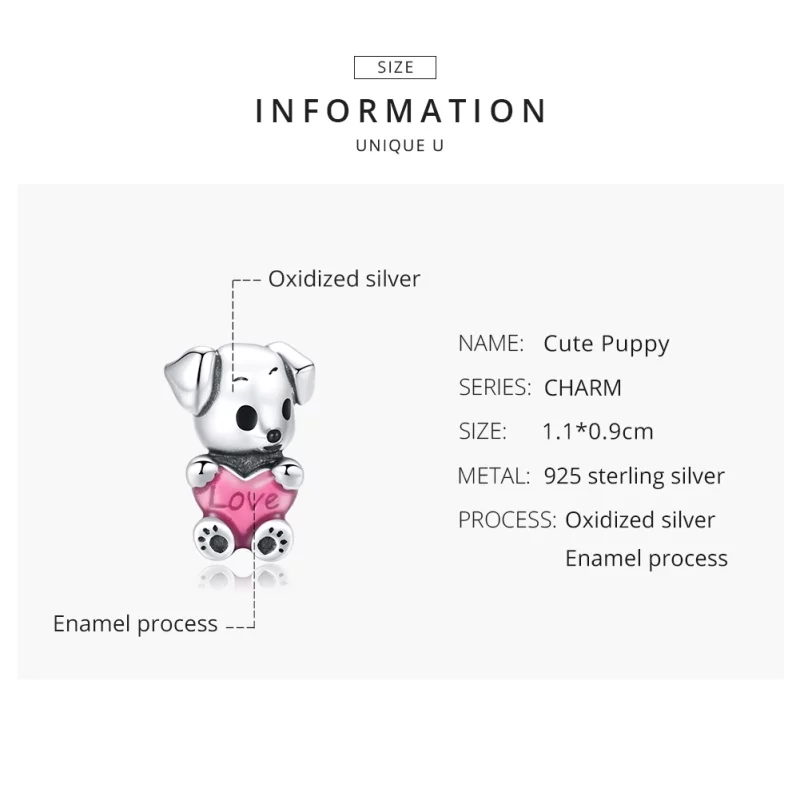 (image pour) Charm Style PANDORA Chiot mignon - SCC1677 - Afficher 8