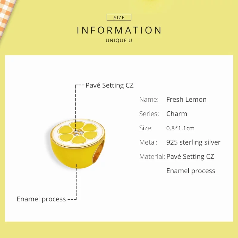 (image pour) Charm Style PANDORA Citron frais - SCC1590 - Afficher 6