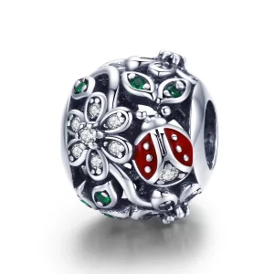 (image pour) Charm Style PANDORA Coccinelles et Fleurs - SCC926