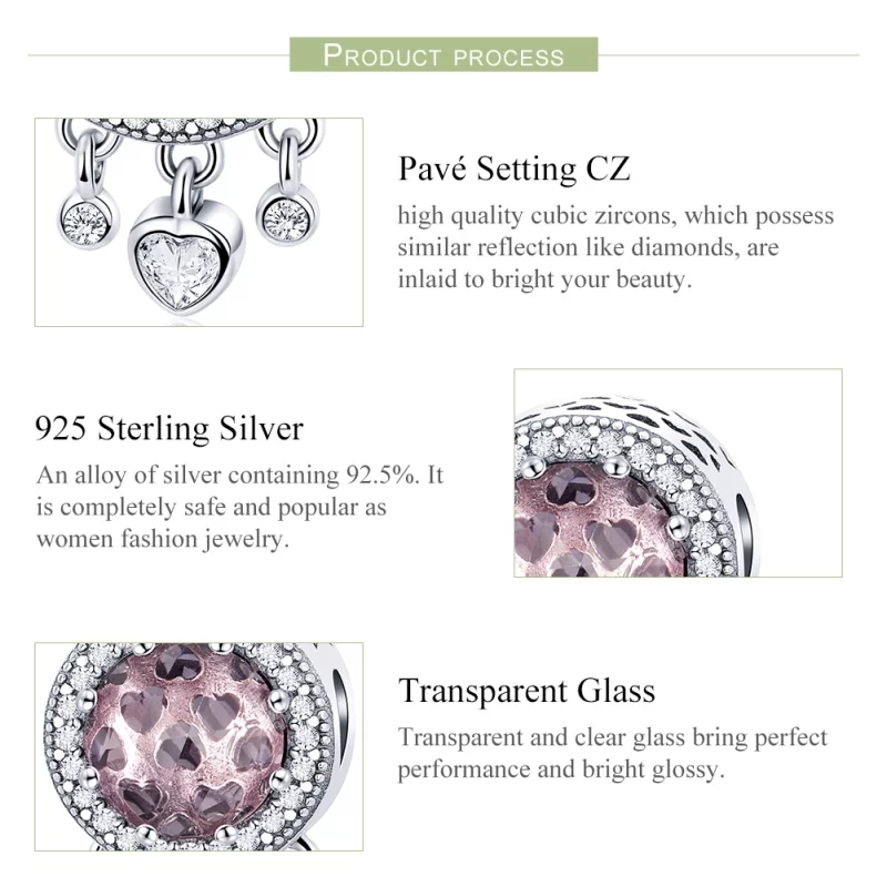 (image pour) Charm Style PANDORA Coeur brillant - SCC998 - Afficher 7