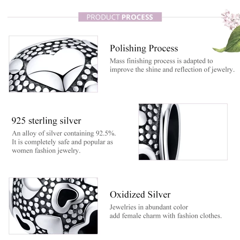 (image pour) Charm Style PANDORA Coeur rétro - SCC1451 - Afficher 8