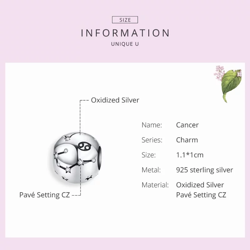 (image pour) Charm Style PANDORA Constellation Cancer - SCC1218-4 - Afficher 5