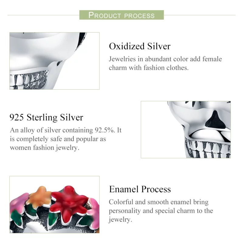 (image pour) Charm Style PANDORA Crâne de sucre - SCC888 - Afficher 7