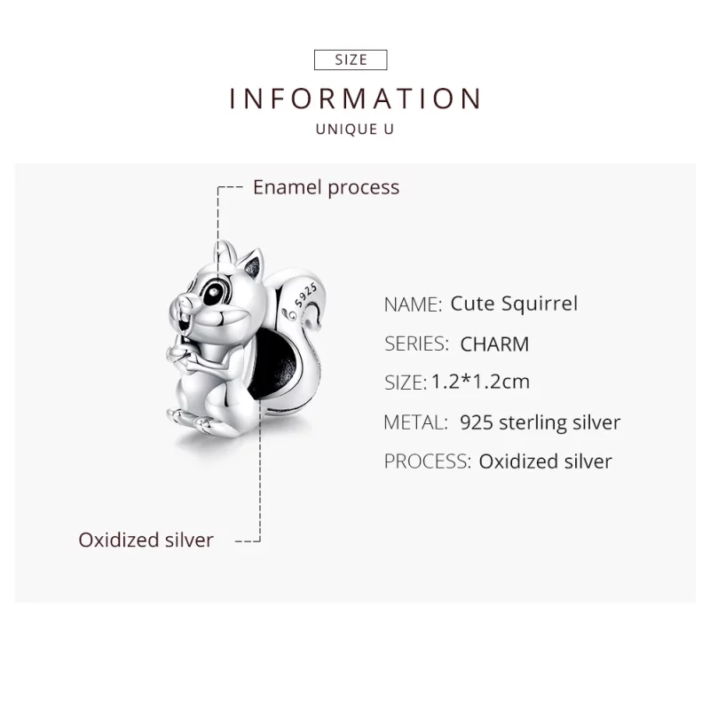 (image pour) Charm Style PANDORA Écureuil mignon - BSC338 - Afficher 8