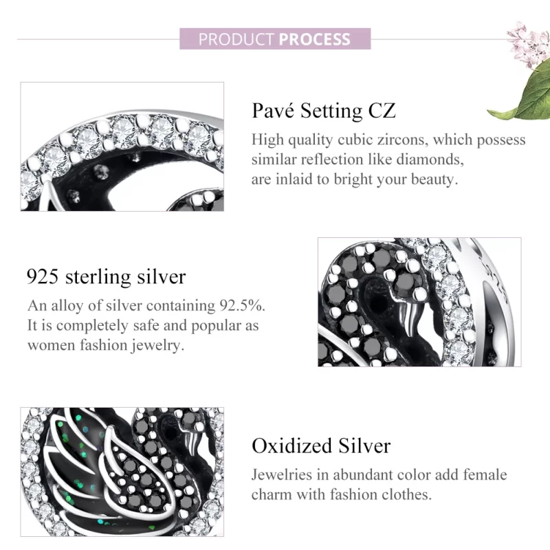 (image pour) Charm Style PANDORA Cygne noir - SCC1342 - Afficher 8