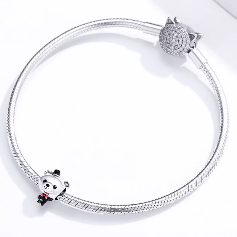 (image pour) Charm style Pandora de l'ours du marié - SCC1473 - Afficher 3