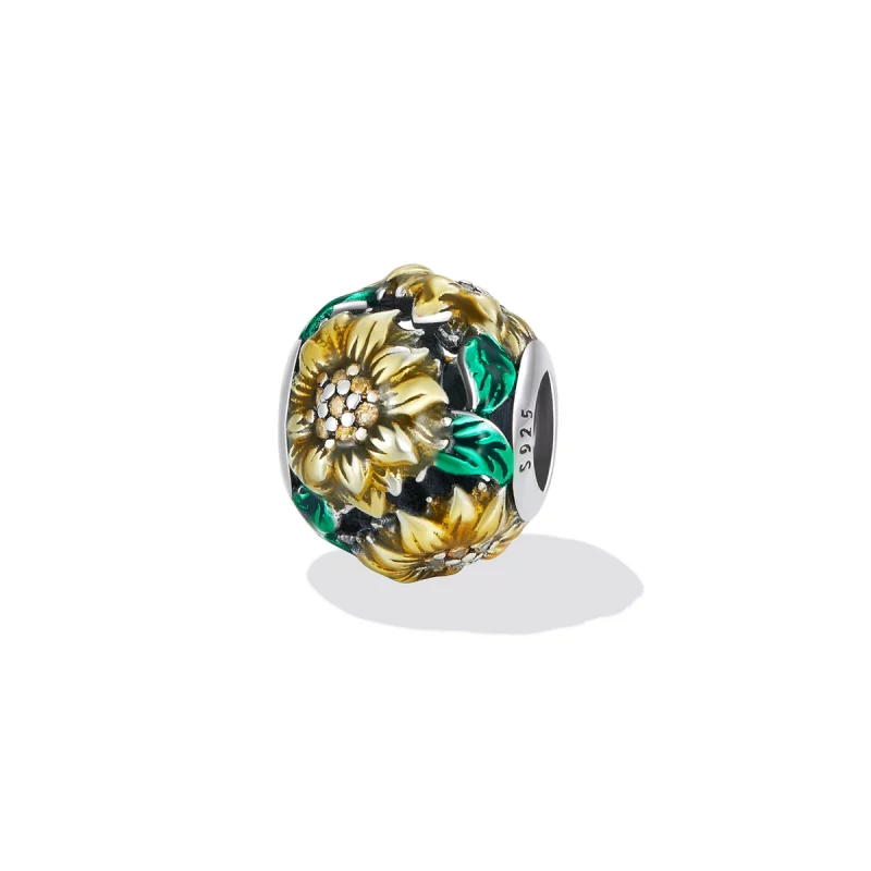 (image pour) Charm style Pandora de tournesol - SCC2209 - Afficher 2