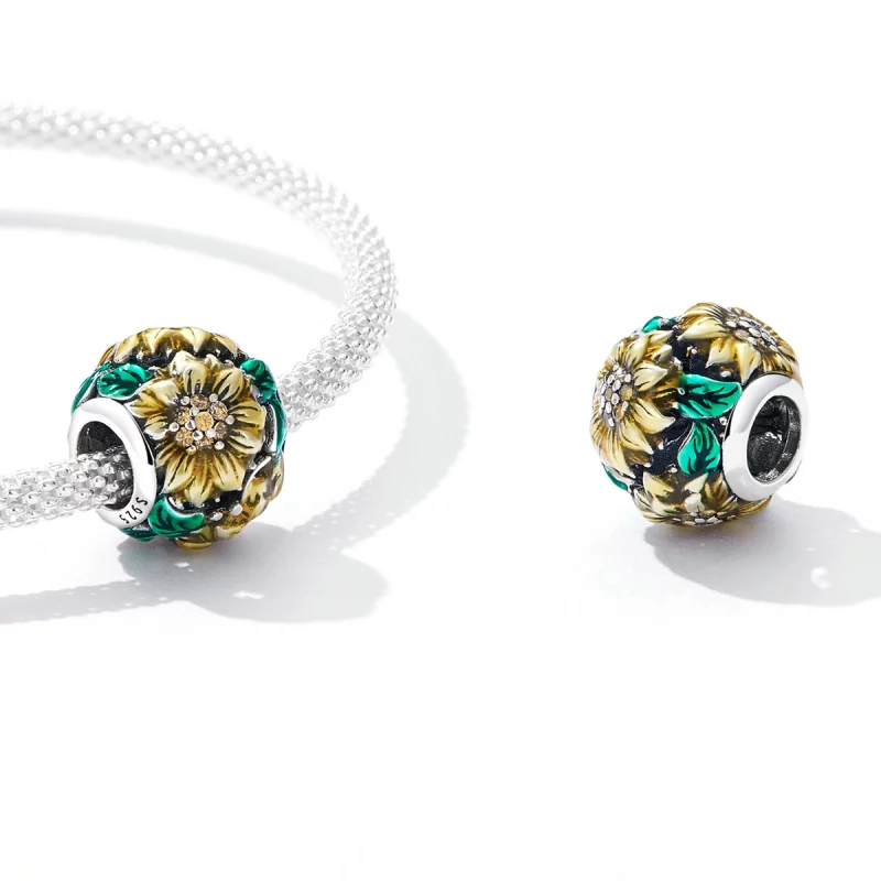 (image pour) Charm style Pandora de tournesol - SCC2209 - Afficher 4