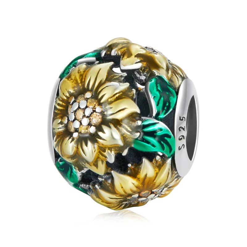 (image pour) Charm style Pandora de tournesol - SCC2209