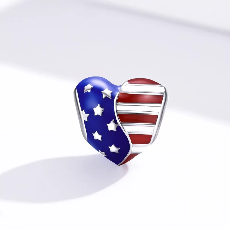 (image pour) Charm style Pandora drapeau américain - BSC281 - Afficher 4