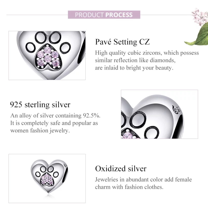 (image pour) Charm Style PANDORA Empreinte de l'animal - BSC209 - Afficher 6