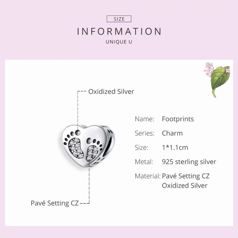 (image pour) Charm Style PANDORA Empreintes - SCC1395 - Afficher 6