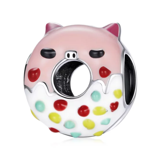 (image pour) Charm style Pandora en forme de beignets cochon - SCC1879