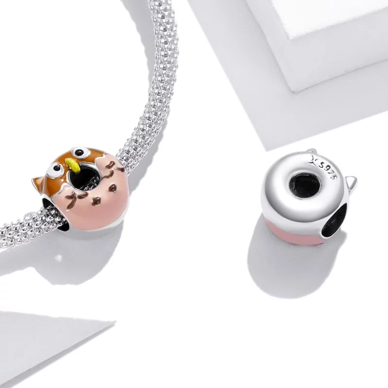 (image pour) Charm style Pandora en forme de donuts avec un hibou - SCC1882 - Afficher 4
