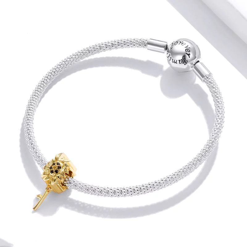 (image pour) Charm style Pandora en forme de fleur de soleil - BSC425 - Afficher 3