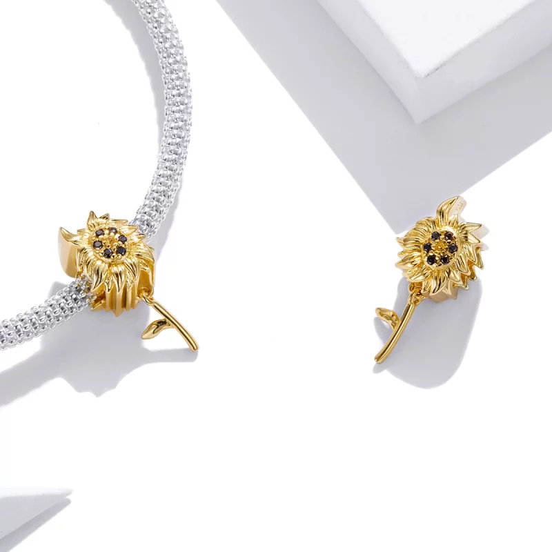 (image pour) Charm style Pandora en forme de fleur de soleil - BSC425 - Afficher 4