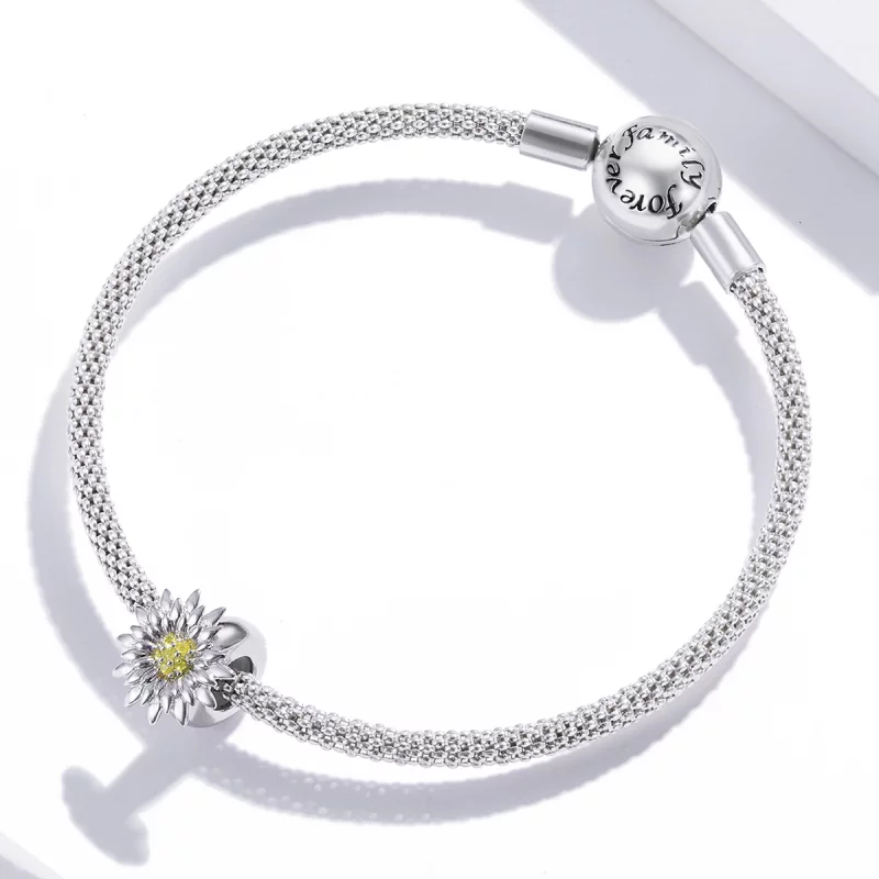 (image pour) Charm style Pandora en forme de tournesol - SCC1765 - Afficher 3